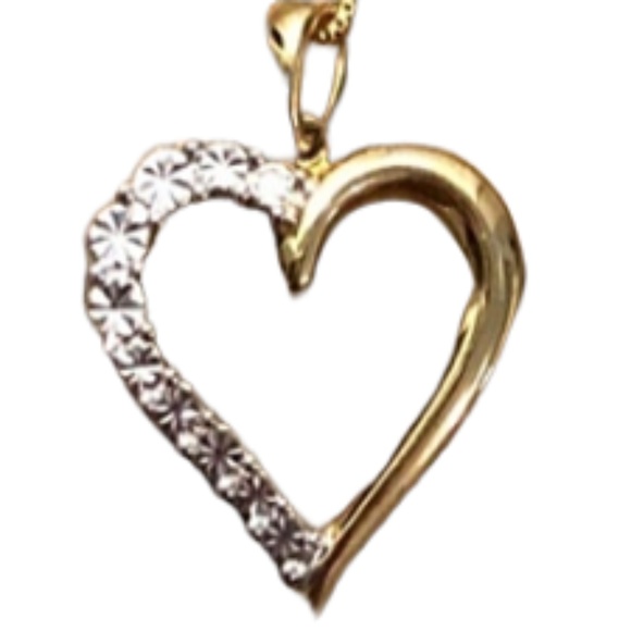Jewelry - NEW 18k Gold Plated Diamond Accent Heart Necklace
